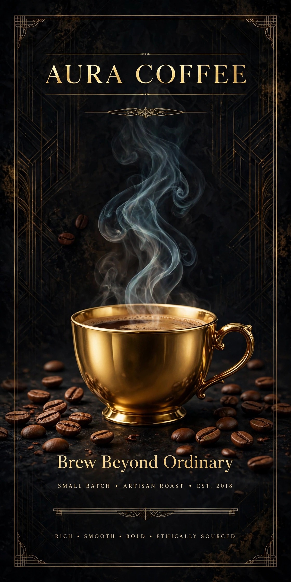 Aura Coffee luxury coffee poster design