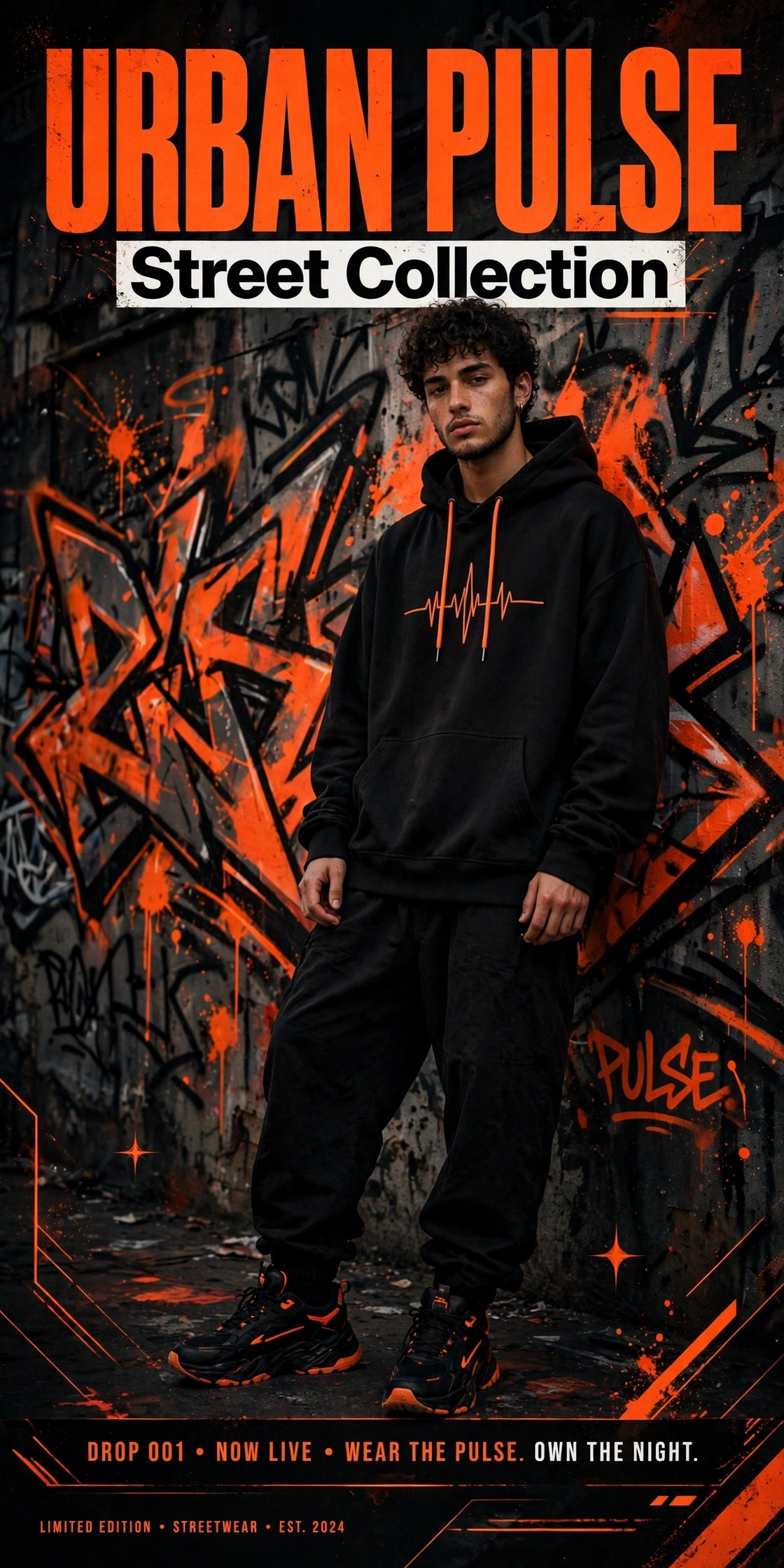 Urban Pulse streetwear fashion poster design