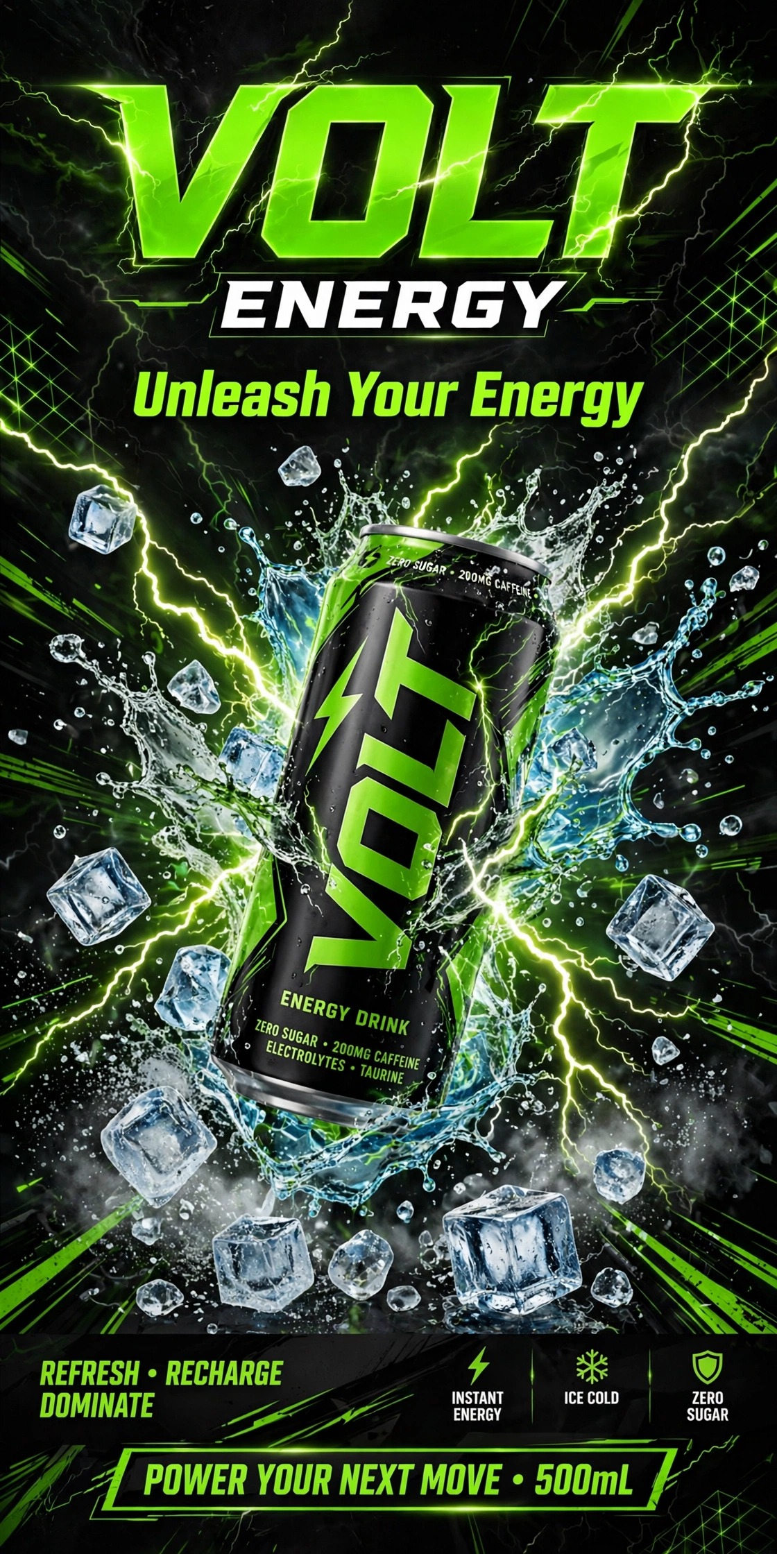 Volt Energy drink poster design